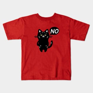 Black cat says no Kids T-Shirt